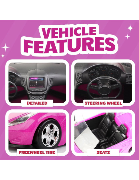 Coche Convertible Rosa para Muñecas Liberty Imports - 2 Asientos Coche Convertible Rosa para Muñecas Liberty Imports - 2 Asientos