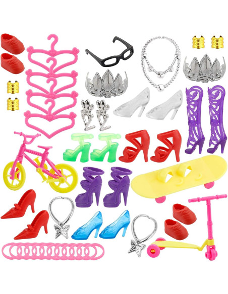 Conjunto de 114 Piezas para Muñecas JANYUN - Ropa y Accesorios Conjunto de 114 Piezas para Muñecas JANYUN - Ropa y Accesorios