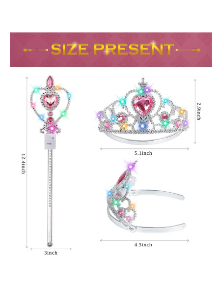 Tiara y Varita de Princesa BIBUTY para Niñas 3-6 Años Tiara y Varita de Princesa BIBUTY para Niñas 3-6 Años