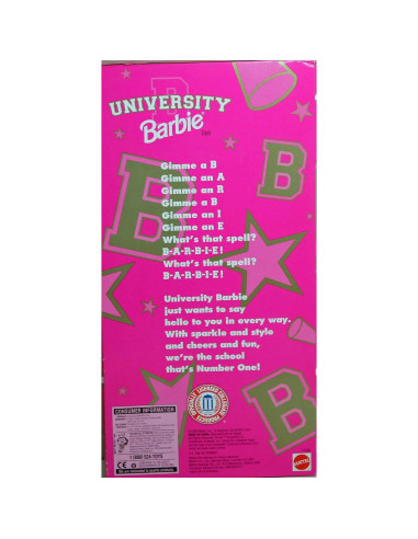 Barbie Animadora Mattel Universidad Nebraska 33x17cm