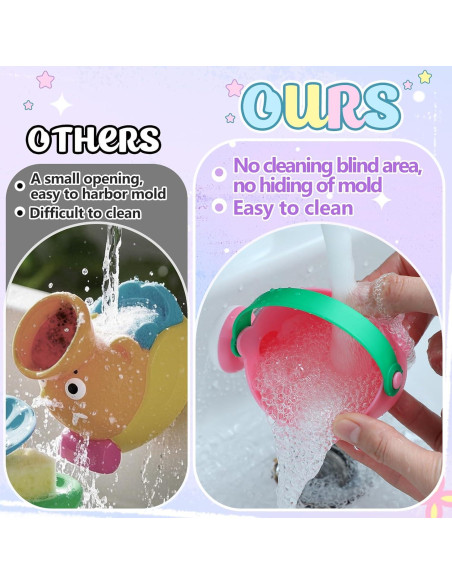 Juguetes de Baño Suaves Biubee 3 Piezas Rosa para Bebés Juguetes de Baño Suaves Biubee 3 Piezas Rosa para Bebés