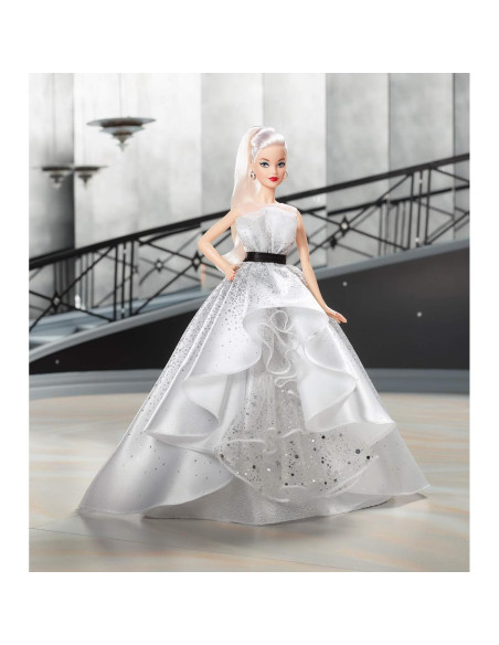 Muñeca Barbie 60 Aniversario Mattel Rubia con Vestido Brillante Muñeca Barbie 60 Aniversario Mattel Rubia con Vestido Brillante