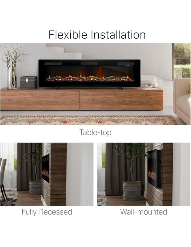 Chimenea Eléctrica Dimplex Sierra 121 cm 1400W Negra