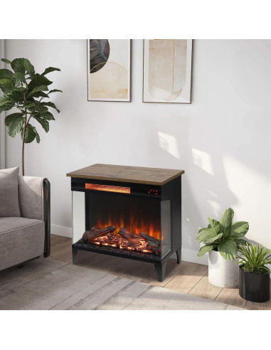 Calentador de chimenea eléctrica Innoflame 1500W 3 lados vidrio