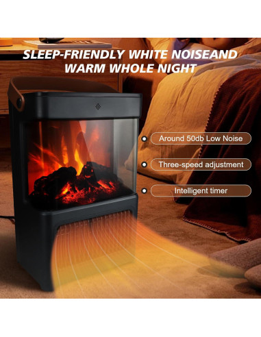 Calentador de Chimenea Eléctrica NLIEOPDA 2000W 3D Portátil
