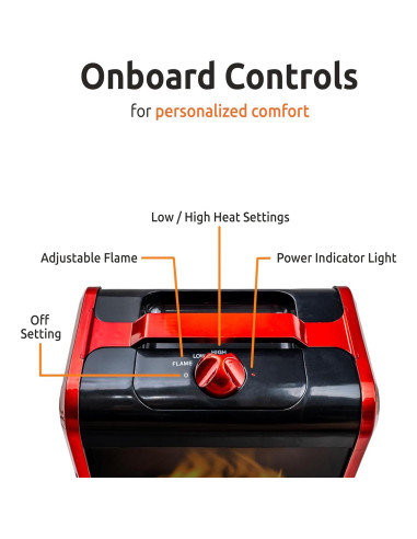 Calentador de Espacio Eléctrico EZ-HEAT 1200W con Llama 3D