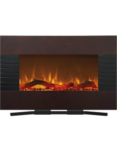 Chimenea Eléctrica Northwest 90 cm Caoba Montaje Pared 2