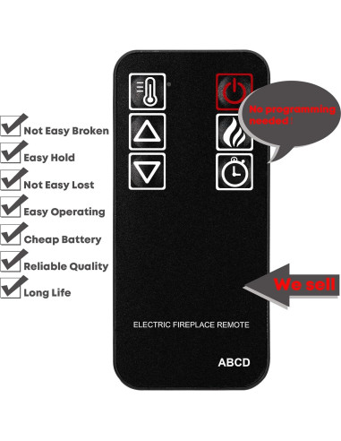 Control Remoto HOMCOM 3D Calefactor Chimenea Eléctrica