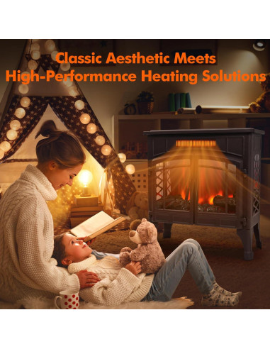 Calentador de chimenea eléctrica RealSmart Flow 7 Pro 750W/1500W