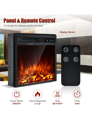 Chimenea Eléctrica Augest 50,8 cm con Control Remoto