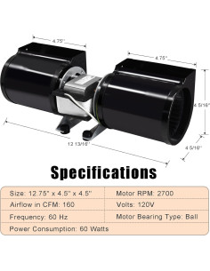 Kit Ventilador Chimenea Criditpid GFK-160A 160 CFM 2