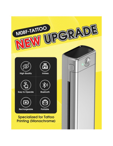 Impresora de Tatuajes Phomemo M08F Bluetooth Portátil Plata