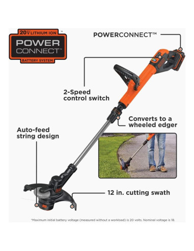 Recortadora/Edger BLACK+DECKER 20V MAX 30.48 cm con Batería 4.0 Ah