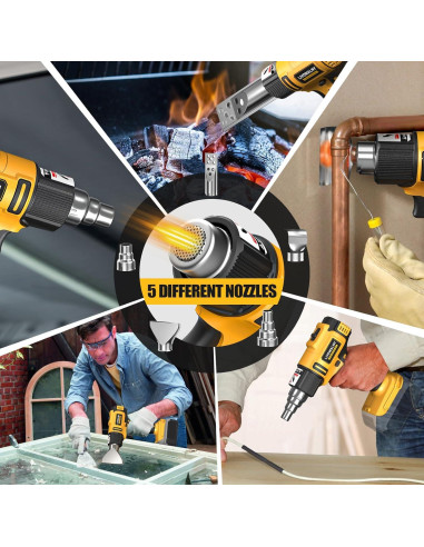 Pistola de Calor Inalámbrica LIVOWALNY 350W 50-550C Dewalt