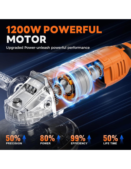 Pulidor de Coche Alloyman 1200W 7 Velocidades 3000 RPM Pulidor de Coche Alloyman 1200W 7 Velocidades 3000 RPM