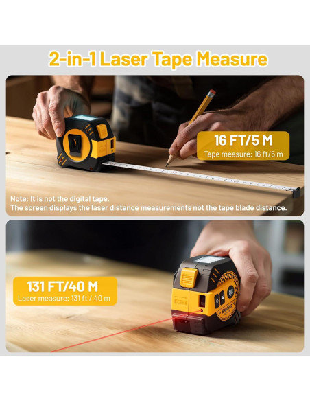 Cinta Métrica Láser 2 en 1 SAVSEC SV-T40 40m y 5m Cinta Métrica Láser 2 en 1 SAVSEC SV-T40 40m y 5m
