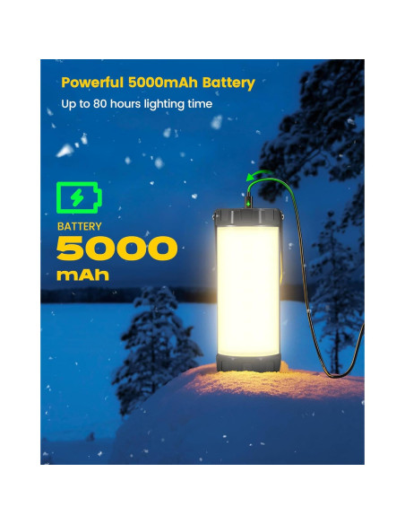 Linterna de Camping Glocusent C11 Recargable 5000mAh IP68 1200LM Linterna de Camping Glocusent C11 Recargable 5000mAh IP68 1200LM
