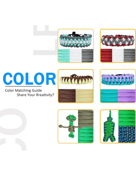 Kit de Paracord MONOBIN 36 Colores 3m - Cuerda Multifuncional Kit de Paracord MONOBIN 36 Colores 3m - Cuerda Multifuncional