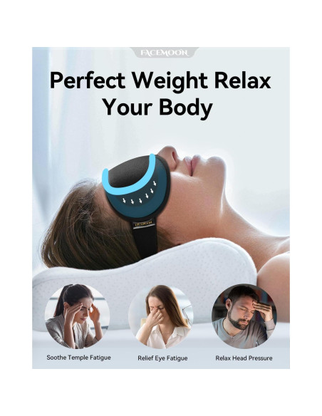 Máscara de Ojos con Peso Facemoon 3D Ajustable - Bloqueo Total de Luz Máscara de Ojos con Peso Facemoon 3D Ajustable - Bloqueo Total de Luz
