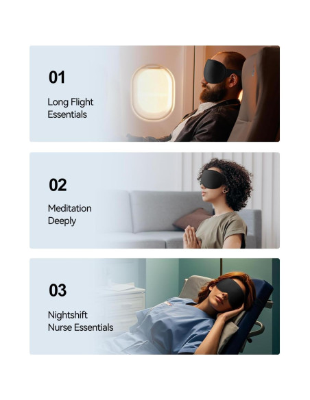 Máscara de Ojos con Peso Facemoon 3D Ajustable - Bloqueo Total de Luz Máscara de Ojos con Peso Facemoon 3D Ajustable - Bloqueo Total de Luz