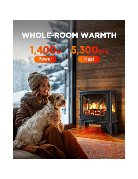 Calentador de Chimenea Eléctrica Silonn SLELF01B-24, 1400W, Control Remoto Calentador de Chimenea Eléctrica Silonn SLELF01B-24, 1400W, Control Remoto