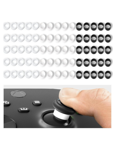 Protectores de Joystick de Silicona ELETIUO - 60 Pcs Transparente/Negro/Blanco Protectores de Joystick de Silicona ELETIUO - 60 Pcs Transparente/Negro/Blanco