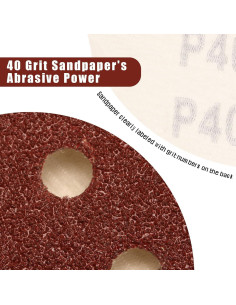 Discos de Lijado 40 Granos Szarint 12.7 cm 100 Pcs Adhesivos 2