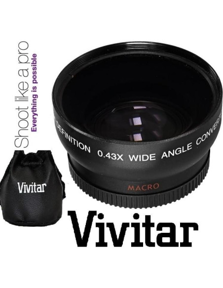 Juego de Lentes 58mm Pro HD Vivitar: Teleobjetivo 2.2x y Gran Angular 0.43x Juego de Lentes 58mm Pro HD Vivitar: Teleobjetivo 2.2x y Gran Angular 0.43x