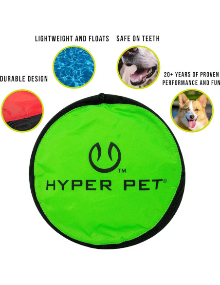 Frisbee Interactivo para Perros Hyper Pet Flippy Flopper 23cm Frisbee Interactivo para Perros Hyper Pet Flippy Flopper 23cm