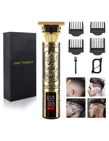 Cortadora de Cabello Inalámbrica Hilandkom T-Blade LED-Dragon