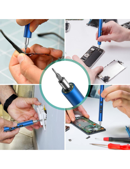 Destornillador Eléctrico ORIA 28 en 1 Recargable USB Tipo-C Azul Destornillador Eléctrico ORIA 28 en 1 Recargable USB Tipo-C Azul