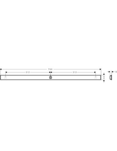 Barra de Pared Hansgrohe WallStoris 71 cm Blanco Mate