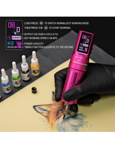 Pistola de Tatuaje Inalámbrica Wormhole Pro 7 CHKP15-A 1800mAh 2