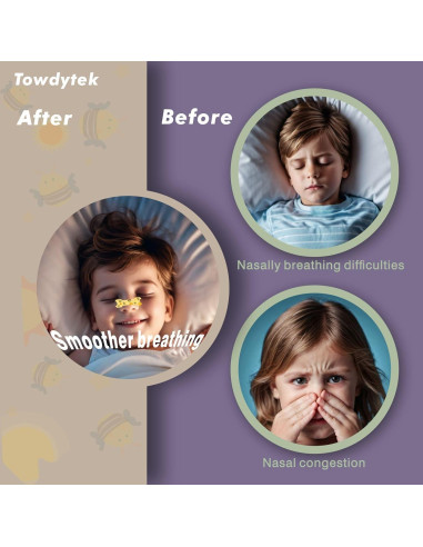 Tiras Nasales Antironquidos Towdytek 30 Pcs para Niños