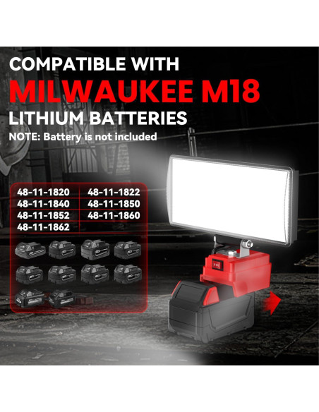 Luz de Trabajo LED Inalámbrica DEMIMA 8" 90W 5400 Lúmenes USB Luz de Trabajo LED Inalámbrica DEMIMA 8" 90W 5400 Lúmenes USB