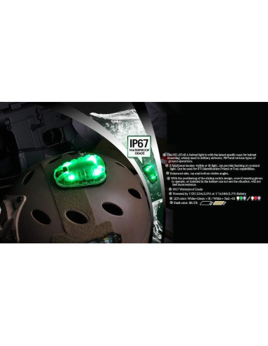 Luz Táctica de Señal IR FARMSOLDIER para Casco Verde