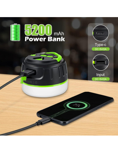 Linterna LED de Camping Sinvitron 1000LM Recargable IPX5