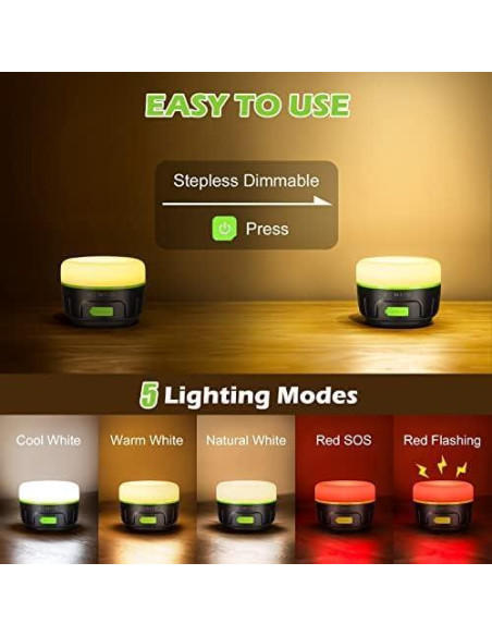 Linterna LED de Camping Sinvitron 1000LM Recargable IPX5 Linterna LED de Camping Sinvitron 1000LM Recargable IPX5