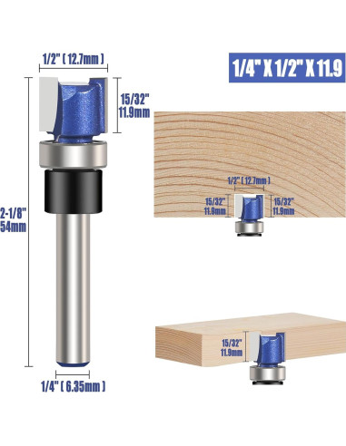 Juego de Brocas de Rebaje Vearter 4PCS 12.7mm con Guía