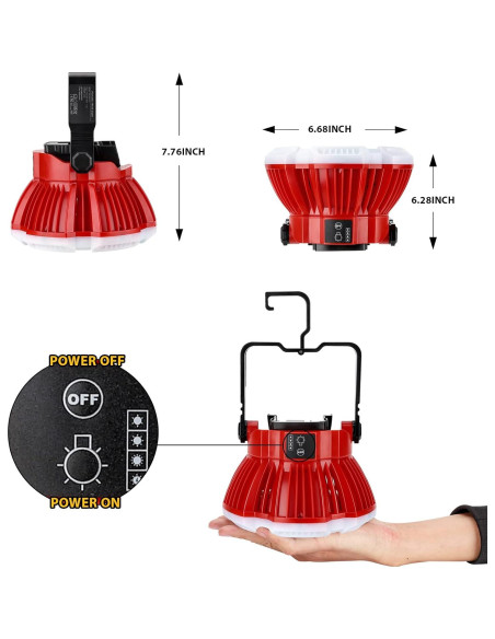 Linterna LED de Camping Adisipsoarin 2400LM 24W para Milwaukee Linterna LED de Camping Adisipsoarin 2400LM 24W para Milwaukee