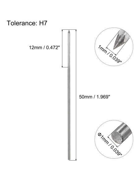 Broca Reamer Chucking 1mm H7 Acero Alta Velocidad uxcell Broca Reamer Chucking 1mm H7 Acero Alta Velocidad uxcell