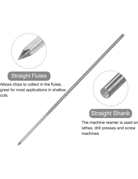 Broca Reamer Chucking 1mm H7 Acero Alta Velocidad uxcell Broca Reamer Chucking 1mm H7 Acero Alta Velocidad uxcell