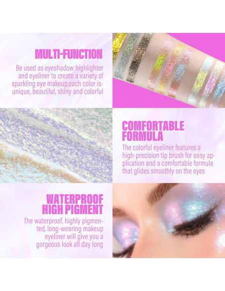 Juego de Sombra de Ojos Líquida Multicromática 3 Colores Juego de Sombra de Ojos Líquida Multicromática 3 Colores