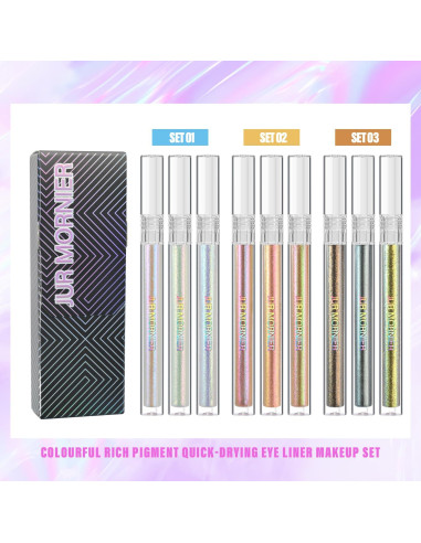 Juego de Sombra de Ojos Líquida Multicromática 3 Colores