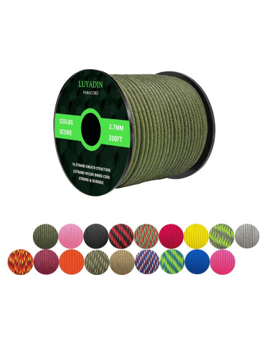 Cuerda Paracord 30.48m 60.96m LUYADIN 325lb Nylon 2.7mm