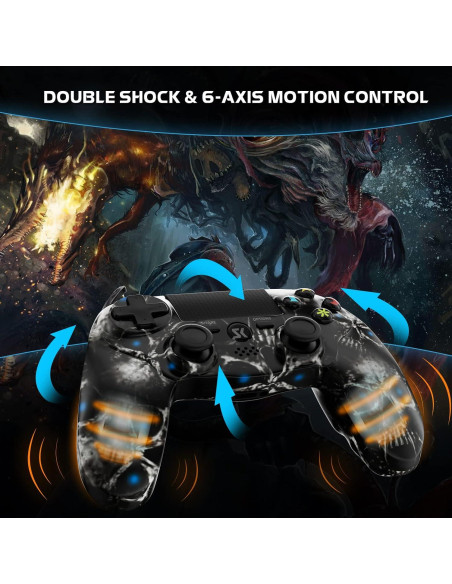 Controlador Inalámbrico Boowen para PS4 - Negro, Doble Shock Controlador Inalámbrico Boowen para PS4 - Negro, Doble Shock
