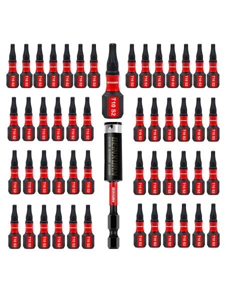Juego de Puntas Magnéticas Torx T10 GEINXURN 51 Piezas 2.54 cm Juego de Puntas Magnéticas Torx T10 GEINXURN 51 Piezas 2.54 cm