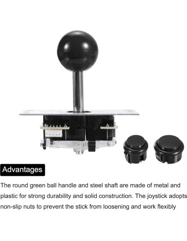 Kit Joystick DIY MECCANIXITY para Arcade PC Negro 5 Pin