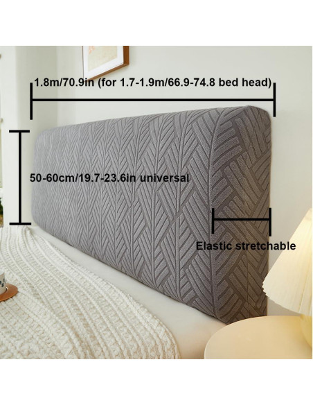 Funda de Cabecera Estirable W WWEENUO 1.8m Gris Oscuro Funda de Cabecera Estirable W WWEENUO 1.8m Gris Oscuro