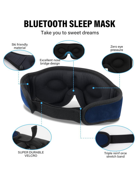Máscara para dormir Bluetooth Morelax 3D con auriculares - Azul Máscara para dormir Bluetooth Morelax 3D con auriculares - Azul